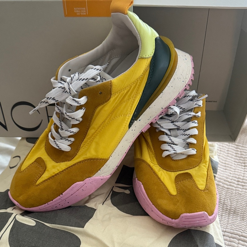 Colorful Yellow and Pink Sneakers